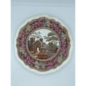 1875 Spode‎ Copeland Delft Polychrome Castle Plate